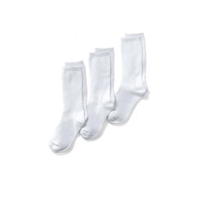 Kids Basic Cotton Crew Socks (3-pack) - Lands' End - White - M