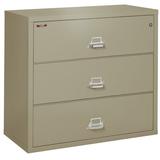 FireKing 3-Drawer Lateral File Cabinet Metal/Steel in Gray, Size 40.25 H x 44.5 W x 22.125 D in | Wayfair 3-4422-C (pewter)