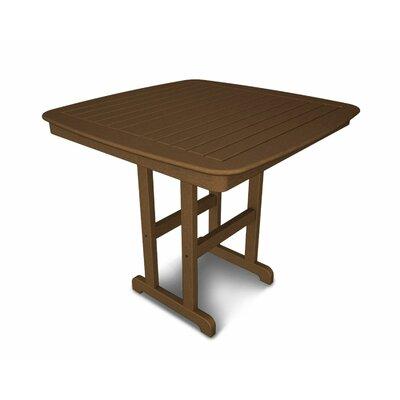 POLYWOOD® Nautical Counter Outdoor Table Wood/Plastic in Gray/Brown | 37 H x 42.5 W x 42.5 D in | Wayfair NCRT44TE