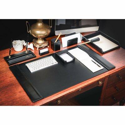 Dacasso 8 Piece Desk Set Leather in Black | 34 W in | Wayfair D1012