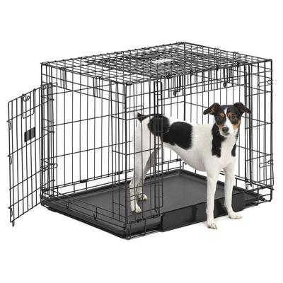 Midwest Ovation Trainer Double Door Dog Crate, 31" L X 20" W X 22" H, Medium, Black