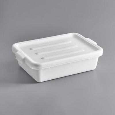 Choice 20  x 15  x 5  White Polypropylene Drain Box   Flatware Soaker Set