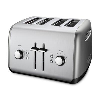 KitchenAid® 4-Slice Toaster w  Manual High-Lift Lever Steel | 7.5 H x 11.62 W x 11.4 D in | Wayfair KMT4115CU
