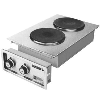 Wells 5I-H706-230 Drop-In 14 3/4" Electric Countertop Two Burner French Hot Plate - 5200W, 230V (International Use)