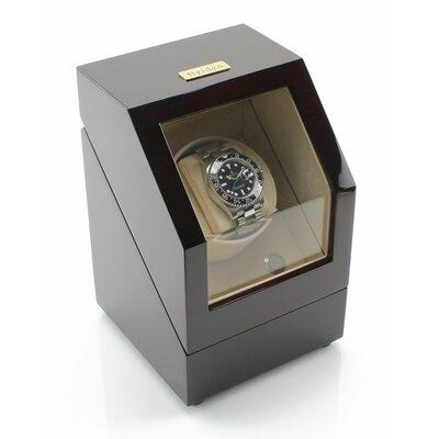 JP Commerce Heiden Battery Powered Single Winder Watch box Faux Leather/Leather in Brown | 7.75 H x 5.5 W x 5.25 D in | Wayfair HD009-CHERRY