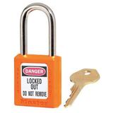 MASTER LOCK 410ORJ Zenex Thermoplastic Safety Padlock, 1-1/2 in Wide with 1-1/2