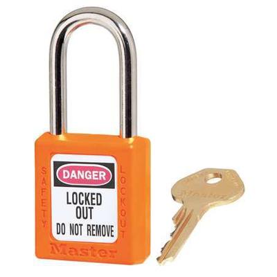 MASTER LOCK 410ORJ Zenex Thermoplastic Safety Padlock, 1-1/2 in Wide with 1-1/2