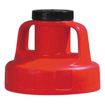 OIL SAFE 100208 Utility Lid,w/2 In Outlet,HDPE,Red