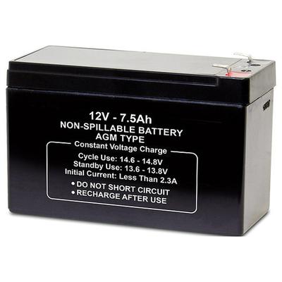 ZORO SELECT 5EFH6 Battery,Sealed Lead Acid,12V,7.5Ah,