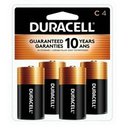 DURACELL MN1400R4ZX Coppertop C Alkaline Battery, 1.5V DC, 4 Pack
