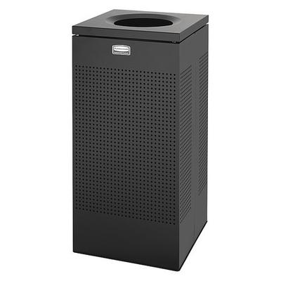 RUBBERMAID COMMERCIAL FGSC14EPLTBK 24 gal Square Trash Can, Textured Black, 14