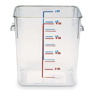RUBBERMAID COMMERCIAL FG630800CLR Square Storage Container,8 qt,Clear