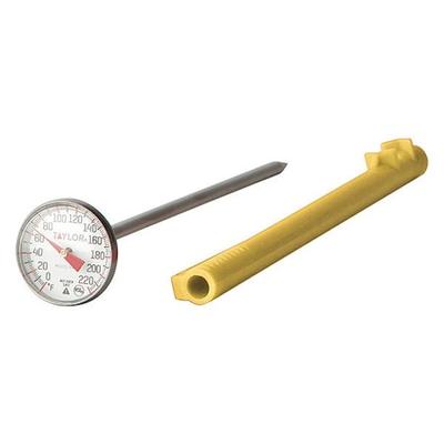 TAYLOR 3621 5" Stem Analog Dial Pocket Thermometer, 0 Degrees to 220 Degrees F