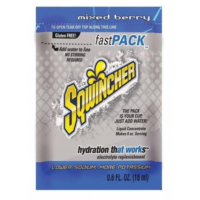 SQWINCHER 159015300 Sports Drink Liquid Concentrate 0.6 oz., Mixed Berry, Pk50