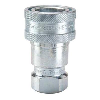 PARKER H3-62 Hydraulic Quick Connect Hose Coupling, Steel Body, Sleeve Lock,