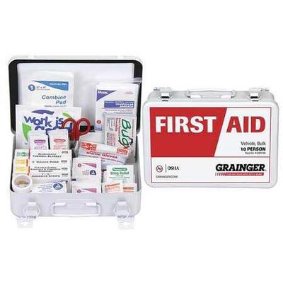 ZORO SELECT 54553 Bulk First Aid kit, Metal, 10 Person