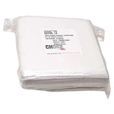 BERKSHIRE CH709.14 Dry Wipe, White, Pack, Polyester, 150 Wipes, 9 in x 9 in