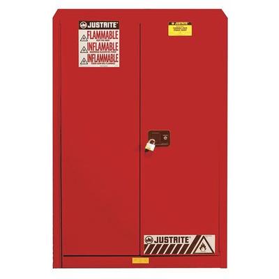 JUSTRITE 894501 Flammable Safety Cabinet, 45 gal., Red