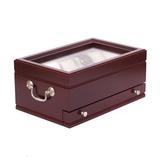American Chest The Captain Watch Box Wood/Fabric in Brown | 6.5 H x 13.5 W x 9 D in | Wayfair W1100-C