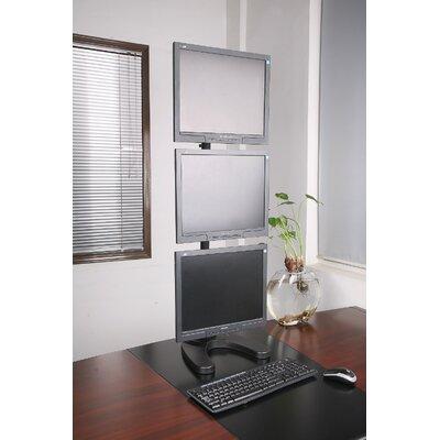 Vivo Triple LCD Monitor Free Standing Vertical Height Adjustable 3 Screen Desk Mount in Black, Size 41.0 H x 12.0 W x 12.0 D in | Wayfair