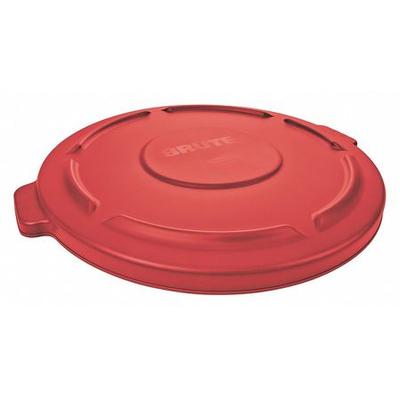 RUBBERMAID COMMERCIAL FG263100RED 32 gal Flat Trash Can Lid, 22 1/4 in W/Dia,