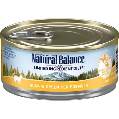 Limited Ingredient Adult Grain-Free Wet Canned Cat Food Duck & Green Pea Recipe, 5.5 oz.