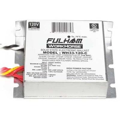 FULHAM WH33-120-C 5 to 64 Watts, 1, 2, 3, or 4 Lamps, Electronic Ballast