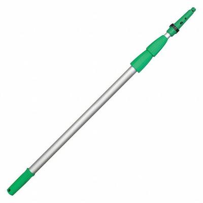 UNGER ED450 168" Threaded Telescoping Pole, 7/8 in Dia, Silver/Green,
