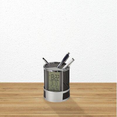 Howard Miller® Desk Mate Alarm Clock Metal in Gray | 4.5 H x 3.5 W x 3.5 D in | Wayfair 645759