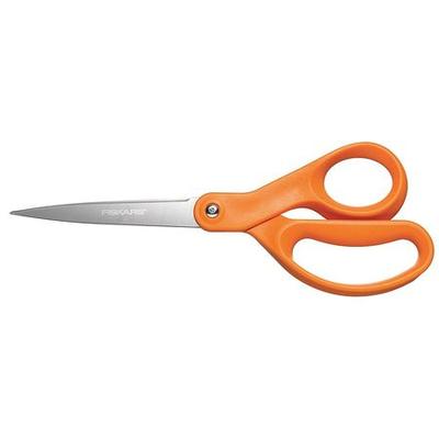 FISKARS 34527797J Scissors,8 In L,Orange,Ambidextrous