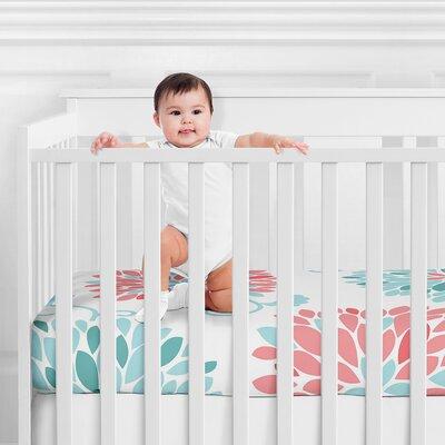 Sweet Jojo Designs Emma Fitted Crib Sheet, Microfiber in Gray/White | 8 H x 28 W x 52 D in | Wayfair CribSheet-Emma-PRT