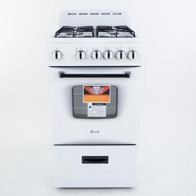 Avanti Products Avanti 20" Compact Gas Range Oven in White | 40.25 H x 19.75 W x 25 D in | Wayfair GR2011CW