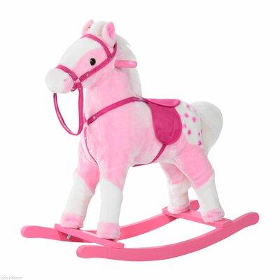 Qaba Plush Pony Rocking Horse in Pink, Size 26.75 H x 11.0 W in | Wayfair 54-0002