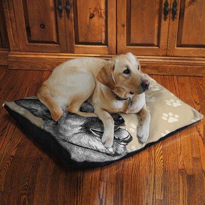 Laural Home German Shepherd Fleece Dog Bed Polyester/Cotton in Black/Brown, Size 10.0 H x 40.0 W x 30.0 D in | Wayfair GS3040FDB