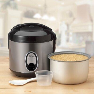 Aroma 8 Cup Cool Touch Rice Cooker Metal | 8.66 H x 8.23 W x 8.66 D in | Wayfair 021241669146