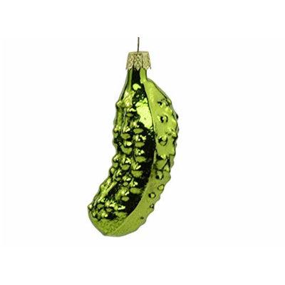 Kurt Adler Hand Blown Glass Pickle Shaped Hanging Figurine Ornament Glass in Green | 6.2 H x 2.56 W x 2.56 D in | Wayfair GC0035