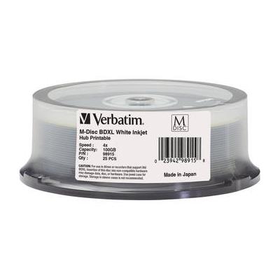 Verbatim M-DISC BDXL 100GB 4x White Inkjet/Hub Printable Disc (25-Pack Spindle) 98915