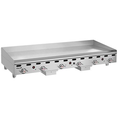 Vulcan MSA-72-101 72" Countertop Natural Gas Griddle with Snap-Action Thermostatic Controls - 162,000 BTU