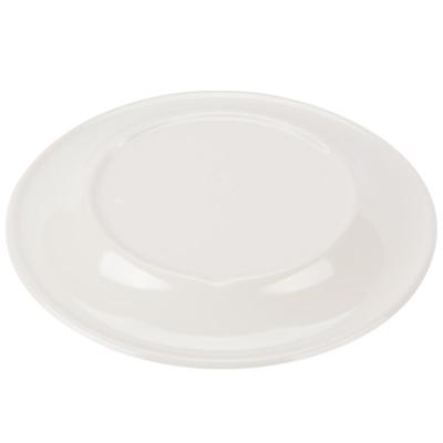 GET WP-9-DI-KNG Kanello 9" Round Diamond Ivory Wide Rim Melamine Plate with Kanello Green Edge - 24/Case