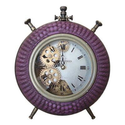 Jeco Inc. Traditional Analog Tabletop Clock in Purple in Indigo | 11.02 H x 9.45 W x 2.36 D in | Wayfair HD-C001-P
