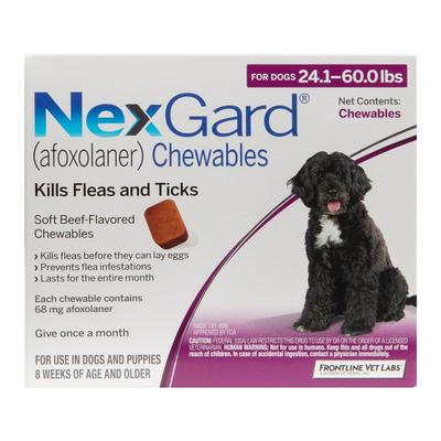 Nexgard For Large Dogs 24.1-60 Lbs (Purple) 68mg 6 Chews