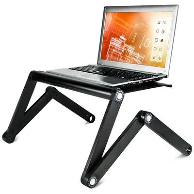 Mount-It Adjustable Laptop Stand, Portable Standing Desk, Large Size Aluminum Bed Lap Tray Metal in Black | 23 H x 17.5 W x 2 D in | Wayfair