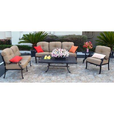 Darby Home Co Nola 5 Piece Sunbrella Sofa Set w/ Cushions Metal in Brown | 32 H x 81 W x 31 D in | Outdoor Furniture | Wayfair DABY1878 38543612