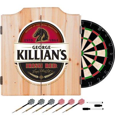 Trademark Global Killians Irish Red Dartboard & Cabinet Set in Black/Brown/Gray, Size 24.75 H x 20.5 W x 3.5 D in | Wayfair KL7010