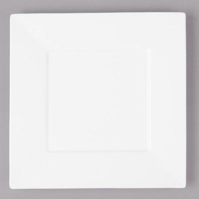Bon Chef 5000005B Wide Rim 7 1/2" White Bone China Square Plate - 24/Case
