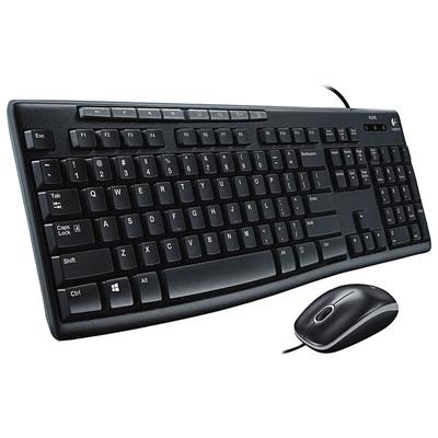 Logitech 920002714 MK 200 Black Wired Computer Keyboard and Mouse with Media Controls