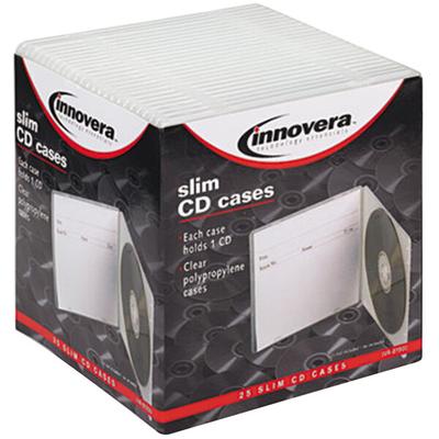 Innovera 81900 Clear Slim CD / DVD Case - 25/Pack