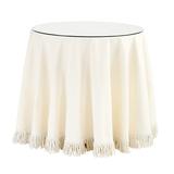 Essential Skirted Side Table - Fringed Off White Twill, 30