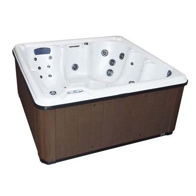 Cyanna Valley Spas 6-Person 31-Jet Square Hot tub w/ Ozonator Plastic in Gray/Brown, Size 79.0 H x 79.0 W in | Wayfair Supreme X White/Charcoal
