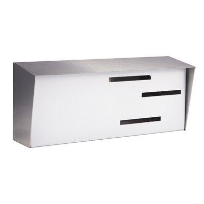 Modern Mailbox Locking Wall Mounted Mailbox Aluminum in Gray/White, Size 6.0 H x 14.25 W x 4.0 D in | Wayfair lmmttsw